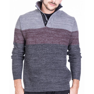 mixed pique knit three...