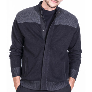 plated full-zip sweater