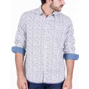 stretch printed long sleeve shirt