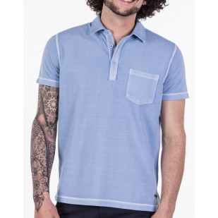 stretch overdyed pique polo