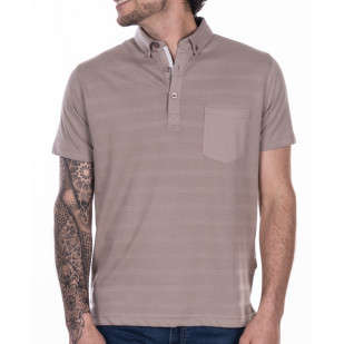 front textured polo