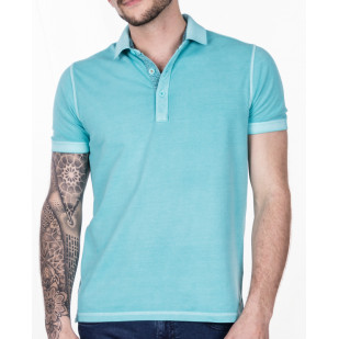 stretch overdyed pique polo