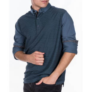 front jacquard polo