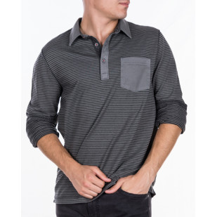 overdyed jacquard polo