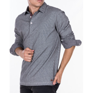 overdyed jacquard polo