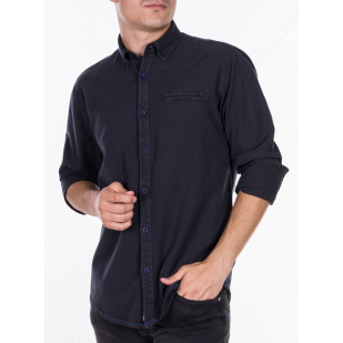 camisa estructura bicolor sobretintada