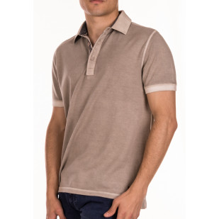 stretch overdyed pique polo