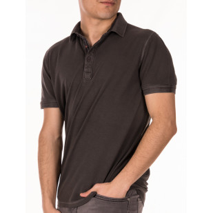 stretch overdyed pique polo