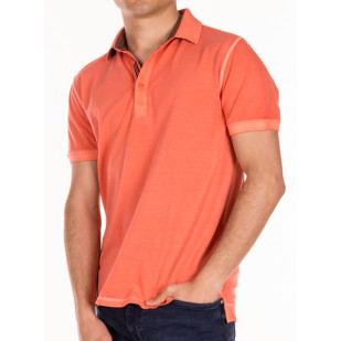 stretch overdyed pique polo