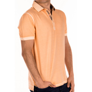 stretch overdyed pique polo