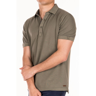 stretch overdyed pique polo