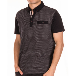 front jacquard fabric polo