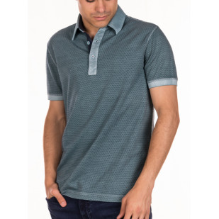 overdyed jacquard polo