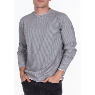 double collar jacquard t-shirt