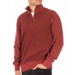 overdyed structured half-zip sweater