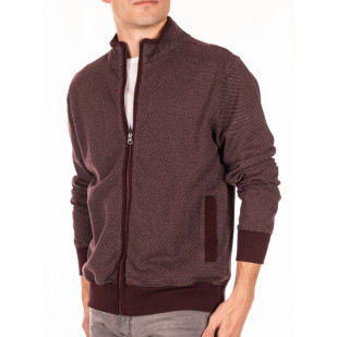 jacquard full-zip sweater