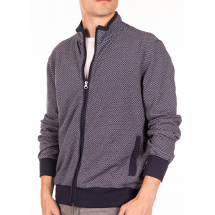 jacquard full-zip sweater